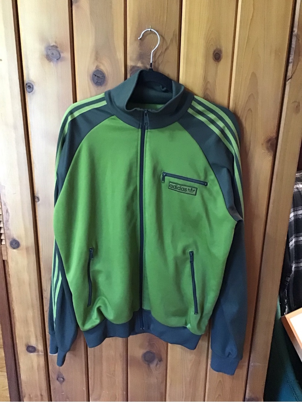 Vintage green Adidas track jacket size M